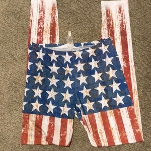KToo Leggings M Flag Patriotic Made In USA